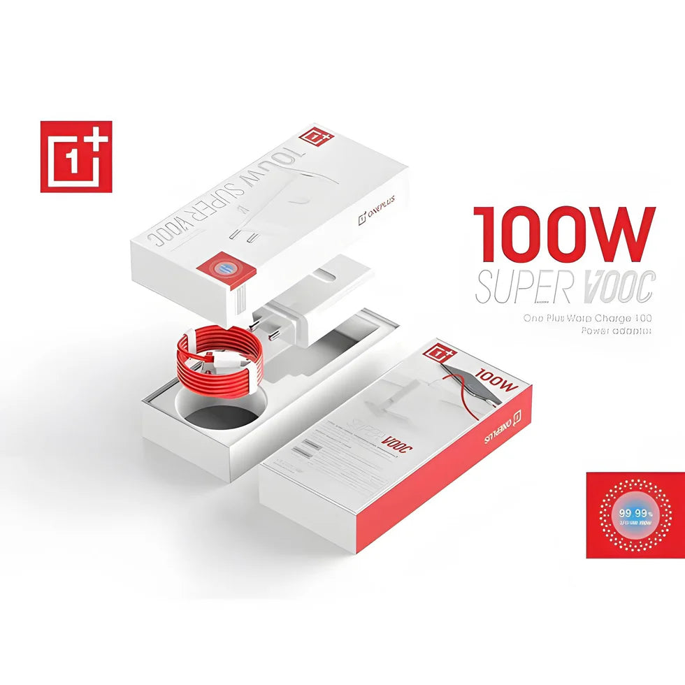 OnePlus Original 100W SuperVOOC Fast Charger with 1M Type-C Cable 1 Year Warranty