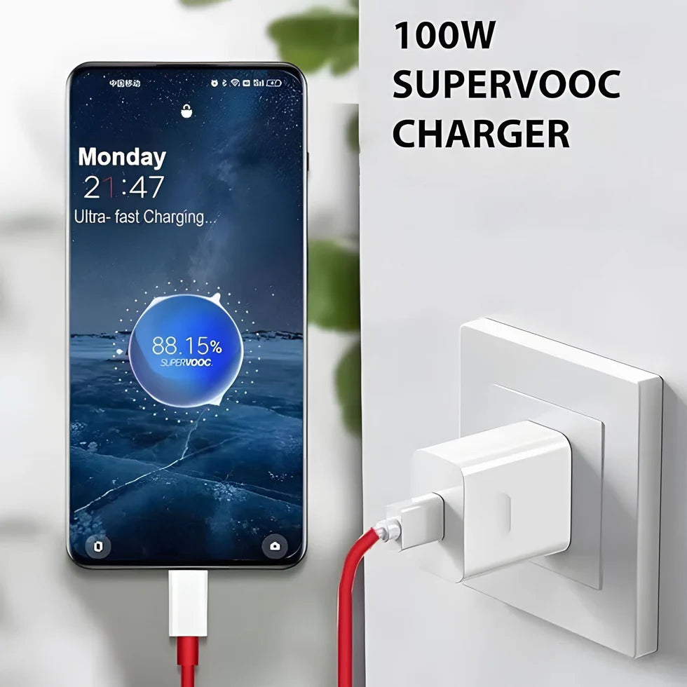 OnePlus Original 100W SuperVOOC Fast Charger with 1M Type-C Cable 1 Year Warranty